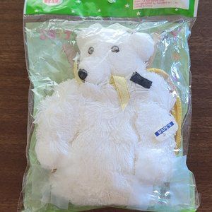 White with Gold Wings Angel Bear Yarn Marionette